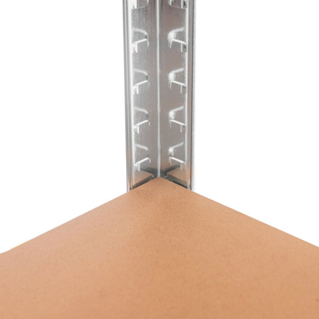 Regał magazynowy Mega-M Basic H-205 cm L-100 cm G-40 cm 5 półek z MDF 4 mm (175kg) ocynk N
