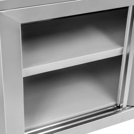 Szafka wisząca ze stali nierdzewnej z drzwiami przesuwnymi Mega-M S-150 cm G-40 cm H-60 cm N