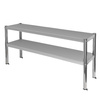 Nadstawka 2-półkowa na stół ze stali nierdzewnej Mega-M S-120 cm G-30 cm H-60 cm N