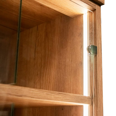 Witryna sklepowa na ciastka i cukierki Mega-M H-180 cm L-80 cm G-50 cm dąb kraft