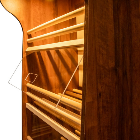 Regał na pieczywo H-200 cm L-60 cm G-50 cm plexi oświetlenie LED orzech ecco