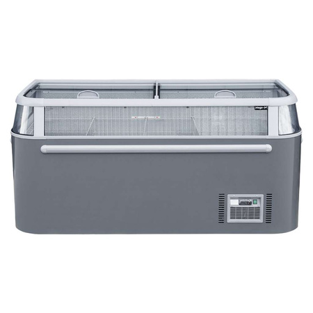 Zamrażarka skrzyniowa przeszklony panoramiczny front 437 L Mega-M OZI i185 NoFrost