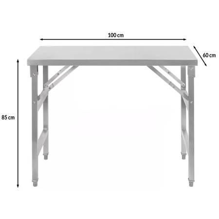Stół ze stali nierdzewnej centralny składany Mega-M S-100 cm G-60 cm H-85 cm N