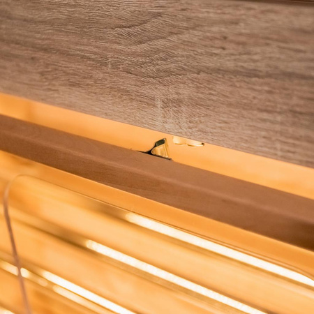 Regał na pieczywo H-180 cm L-125 cm G-60 cm plexi oświetlenie LED dąb amerykański