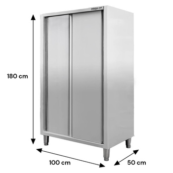 Szafa ze stali nierdzewnej magazynowa 2-drzwiowa Mega-M S-100 cm G-50 cm H-180 cm N