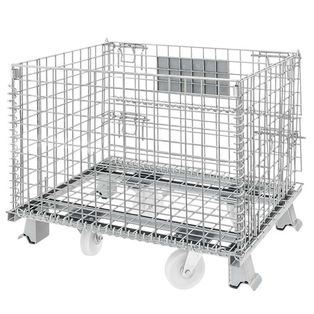 Pojemnik siatkowy gitterbox z kołami Mega-M 80x60x64 cm kosz metalowy składany