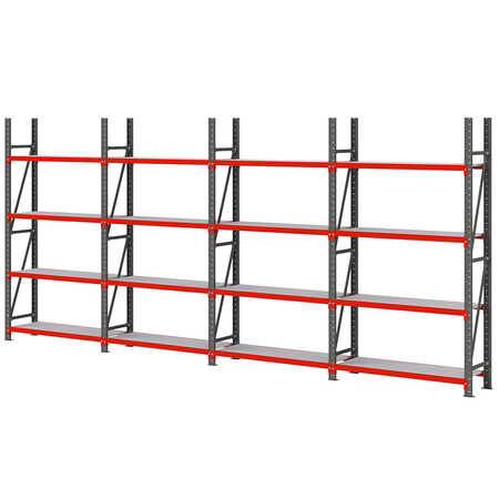 Regał magazynowy 16-półkowy Mega-M FORTIS H-200 cm L-642.5 cm G-50 cm