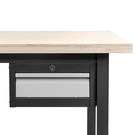 Szafka narzędziowa Mega-M do stołów warsztatowych 1 szuflada S-37 cm x G-48,6 cm x H-19 cm system 01 grafit/front szary N