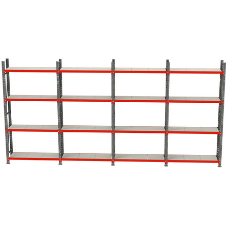 Regał magazynowy 16-półkowy Mega-M FORTIS H-240 cm L-642.5 cm G-50 cm