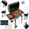 Grill ogrodowy węglowy Mega-M z kominkiem,1x stolik boczny, ruszt chromowany 34,5x23 + 31x23 N