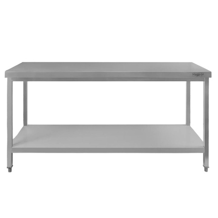 Stół ze stali nierdzewnej centralny z półką Mega-M S-150 cm G-70cm H-85 cm N