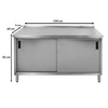 Stół gastronomiczny ze stali nierdzewnej spawany przyścienny z szafką Mega-M 150x60x85 cm