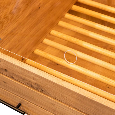 Regał na pieczywo z plexi oświetlenie LED H- 205 cm L- 100 cm G- 60 cm Dąb Artisan 5307 N