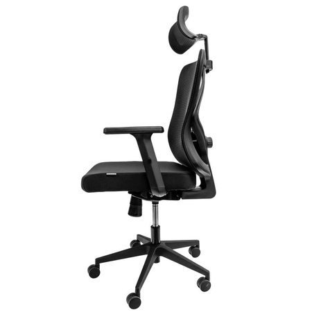 Fotel biurowy obrotowy FURVERO Eclipse BP/A3D/L3D/H2D/S czarny spełnia wymogi BHP