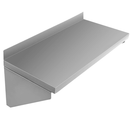 Półka wisząca pojedyńcza ze stali nierdzewnej Mega-M S-60 cm G-30 cm N
