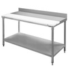 Stół gastronomiczny masarski z płytą polietylenową, półką i rantem Mega-M 150x70x85 cm stal nierdzewna
