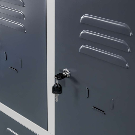 Szafka skrytkowa BHP Mega-M 12 skrytek 90x50x180 cm szara grafitowy front