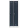 Szafka ubraniowa BHP Mega-M J-60 2 drzwiowa szara/ grafitowy front  S-60 cm G-50 cm H-180 cm skręcana N