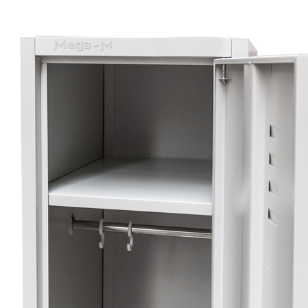 Szafka BHP ubraniowa Mega-M pracownicza 1-drzwiowa S-36 cm szara