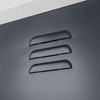 Szafka ubraniowa skrytkowa BHP Mega-M J-80/4 4 drzwiowa szara/ grafitowy front S-80 cm G-50 cm H-180 cm skręcana N