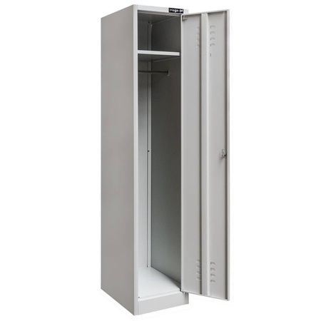Szafka ubraniowa BHP Mega-M J-40 1 drzwiowa szara S-36 cm G-50 cm H-180 cm skręcana N