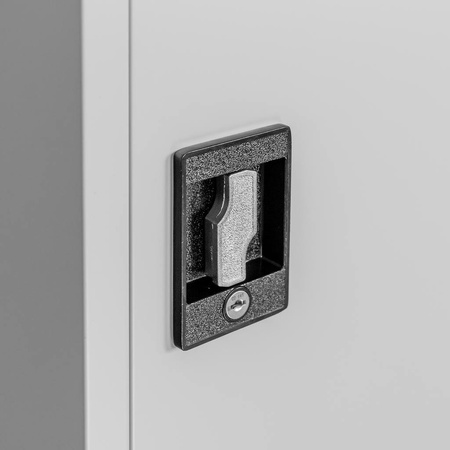 Szafa biurowa metalowa na akta Mega-M pełne drzwi S-45 cm G-40 cm H-185 cm szara