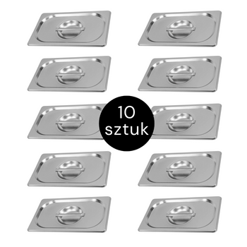 Pokrywka do GN 1/4 ze stali nierdzewnej Mega-M 26,5×16,2 cm zestaw 10 szt.