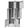 Szafka ubraniowa BHP Mega-M J-80/L 4 drzwiowa typ L szara S-80 cm G-50 cm H-180 cm skręcana N