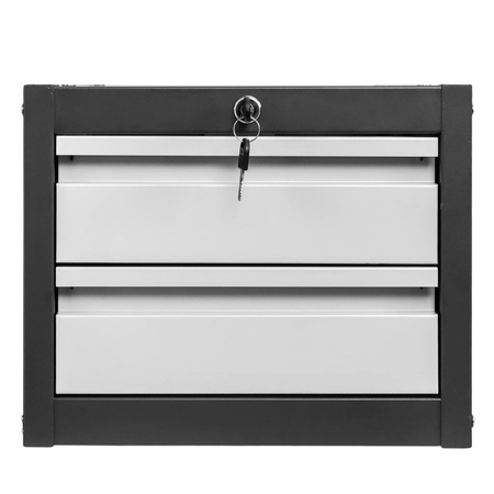 Szafka narzędziowa do stołów warsztatowych Mega-M 2 szuflady 37x48.5x30.5 cm grafitowa szary front