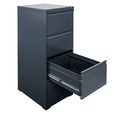 Szafka metalowa na dokumenty FURVERO W4S G/G kartotekowa 4 szuflady S-45 cm grafitowa