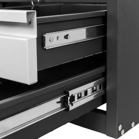 Szafka narzędziowa do stołów warsztatowych Mega-M 2 szuflady 37x48.5x30.5 cm grafitowa szary front