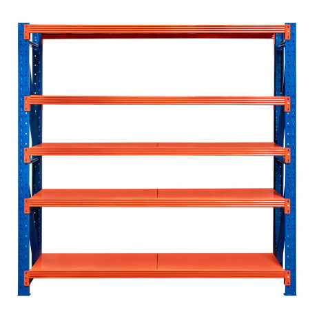 Regał metalowy magazynowy 5-półkowy Mega-M FORTIS LIGHT H-200 cm L-200 cm G-50 cm moduł bazowy