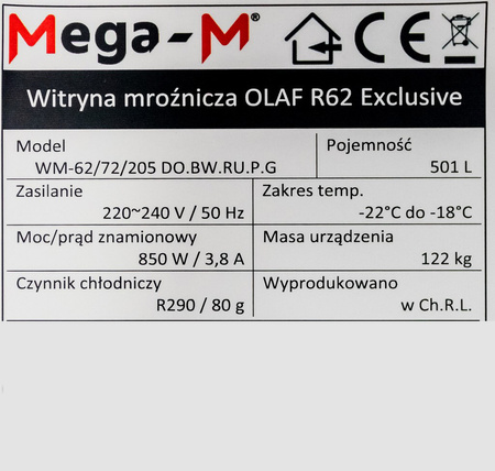 Witryna mroźnicza Mega-M OLAF R62 Exclusive N