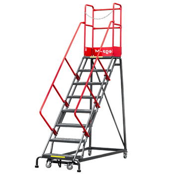 Drabina magazynowa przejezdna Mega-M H-204 cm 8 stopni N