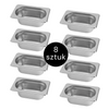 Pojemnik GN 1/9 ze stali nierdzewnej Mega-M 17,6×10,8×6,5 cm zestaw 8 szt.