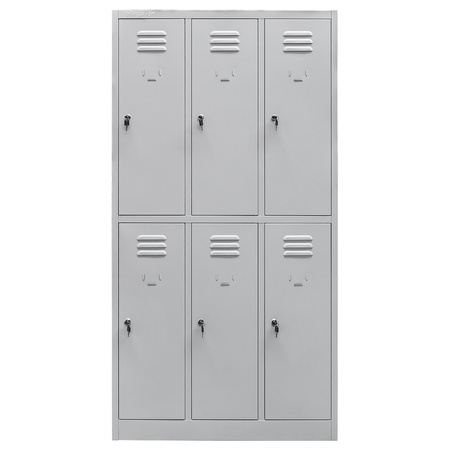 Szafka skrytkowa BHP Mega-M 6 skrytek S-90x50x180 cm szara