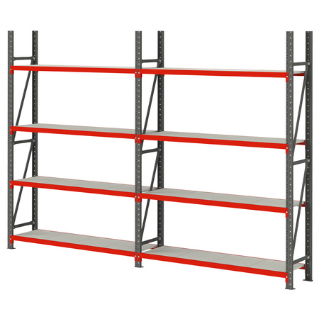 Regał magazynowy 8-półkowy Mega-M FORTIS H-200 cm L-425.5 cm G-40 cm