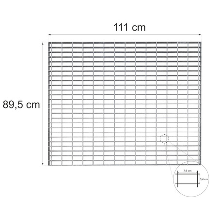 Wypełnienie krata WEMA Mega-M G-111 cm L-89.5 cm H-3 cm ocynk 1000 kg (3.4x7.6/3x0.2) nakładana N
