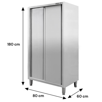 Szafa gastronomiczna Mega-M 2-drzwiowa 80x60x180 cm stal nierdzewna