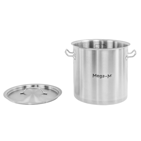 Garnek ze stali nierdzewnej wysoki z pokrywką Mega-M STANDARD 17L 28x28 cm