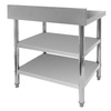 Stół gastronomiczny ze stali nierdzewnej przyścienny z 2 półkami Mega-M X STANDARD 80x60x85 cm