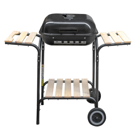 Grill ogrodowy węglowy z pokrywą Mega-M 2 x stolik boczny