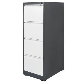 Szafka metalowa kartotekowa Mega-M WENUS W-4/S 4 szuflady A4 grafitowa/ szary front S-45 cm G-62 cm H-134 cm skręcana N