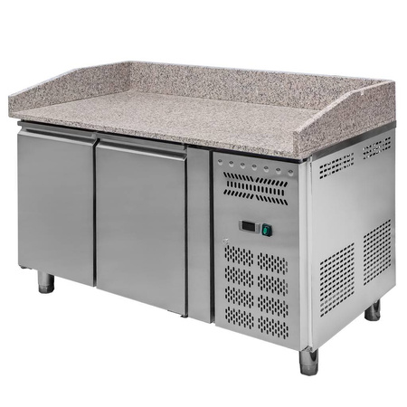 Stół chłodniczy do pizzy z granitowym blatem Mega-M STCH/VCH/140/70/R290/R/N