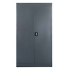 Szafa biurowa metalowa na dokumenty Mega-M pełne drzwi S-100 cm G-40 cm H-185 cm grafitowa