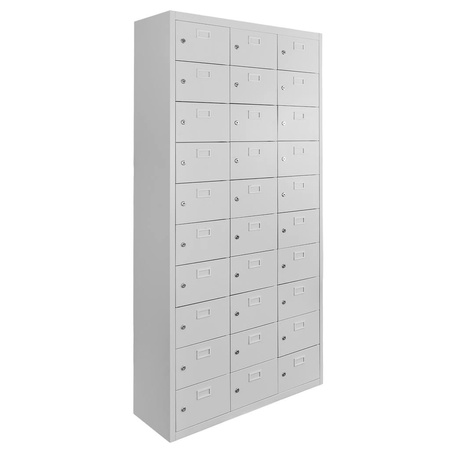 Szafka śniadaniowa BHP Mega-M J-87/30 30 skrytkowa szara S-87 cm G-30 cm H-180 cm skręcana N