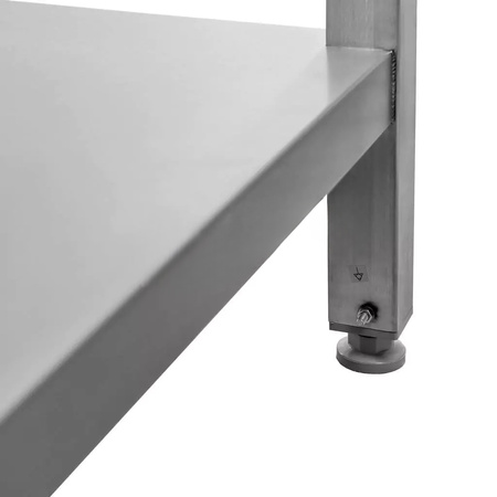 Stół gastronomiczny ze stali nierdzewnej spawany przyścienny z półką Mega-M 150x70x85 cm