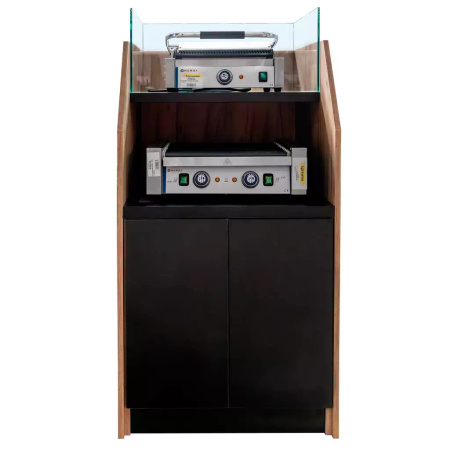 Stanowisko do hot-dogów Mega-M H-143 cm L-70 cm G-80 cm dąb kraft