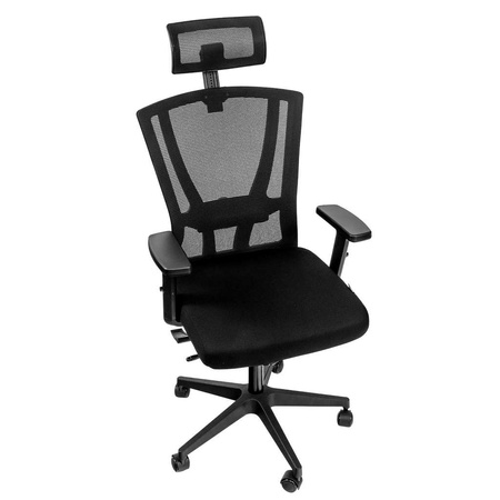 Fotel biurowy obrotowy FURVERO Zenith BP/A2D/L2D/H2D czarny spełnia wymogi BHP