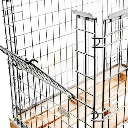 Gitterbox Kosz nadstawka na paletę Mega-M 80x120 cm z uchylna klapą na krótszym boku